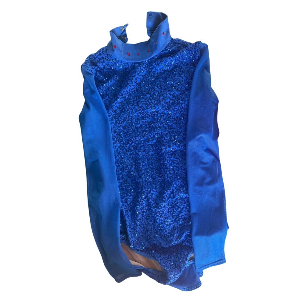 SKU3321 Balera Sequin Dance Leotard (Adult Small SA - Blue & Red)